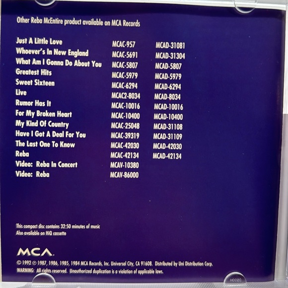 Reba McEntire - Greatest Hits on CD. - Picture 5 of 5